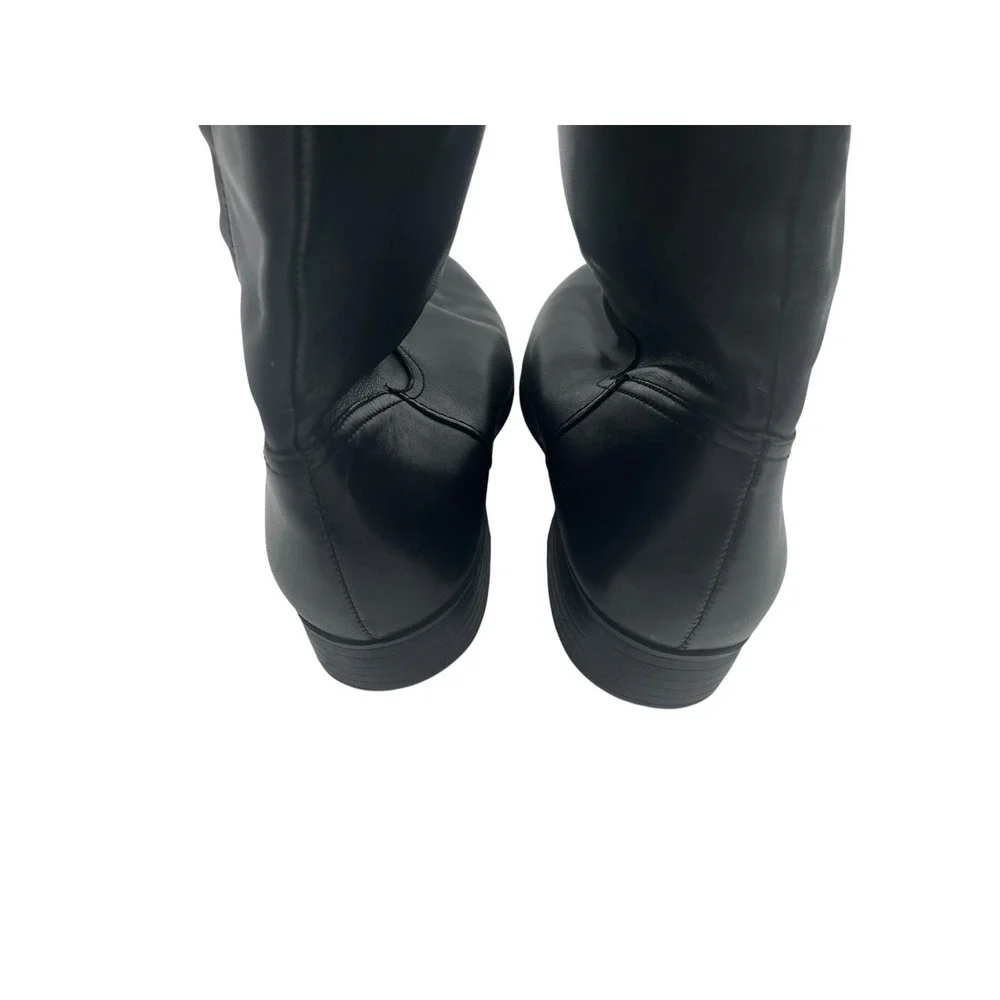 Lauren Ralph Lauren Sigrid Black Leather Knee High Boots Women's Size 8B